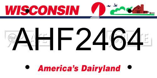 AHF2464 Wisconsin License Plate