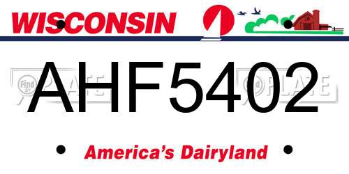 AHF5402 Wisconsin License Plate