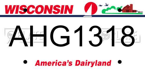 AHG1318 Wisconsin License Plate