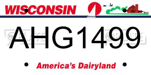 AHG1499 Wisconsin License Plate