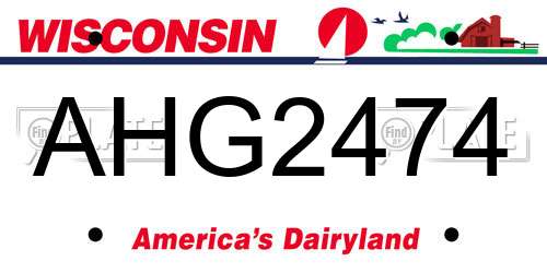 AHG2474 Wisconsin License Plate