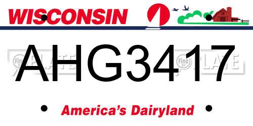 AHG3417 Wisconsin License Plate