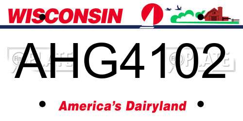 AHG4102 Wisconsin License Plate
