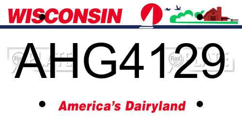 AHG4129 Wisconsin License Plate