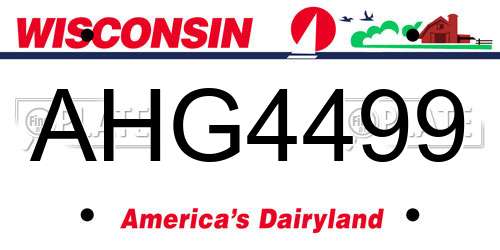AHG4499 Wisconsin License Plate