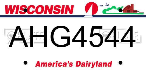 AHG4544 Wisconsin License Plate