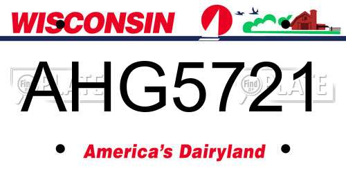 AHG5721 Wisconsin License Plate
