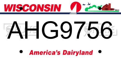 AHG9756 Wisconsin License Plate