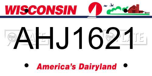 AHJ1621 Wisconsin License Plate