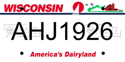 AHJ1926 Wisconsin License Plate