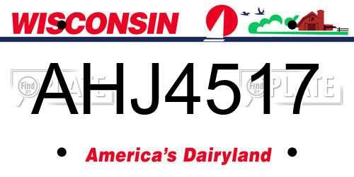 AHJ4517 Wisconsin License Plate