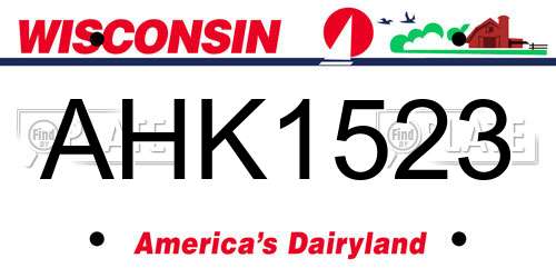 AHK1523 Wisconsin License Plate