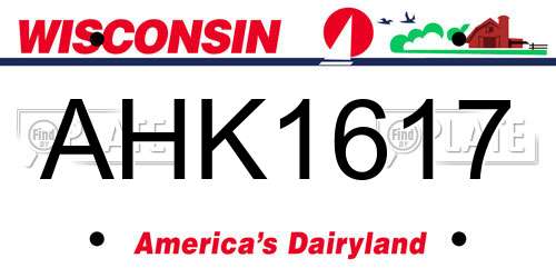AHK1617 Wisconsin License Plate