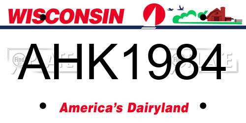 AHK1984 Wisconsin License Plate