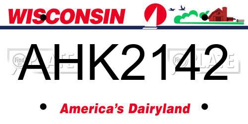 AHK2142 Wisconsin License Plate