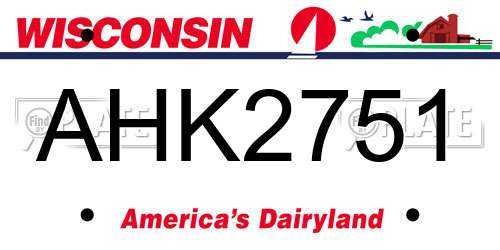 AHK2751 Wisconsin License Plate