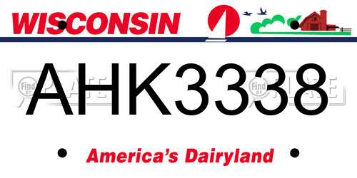 AHK3338 Wisconsin License Plate