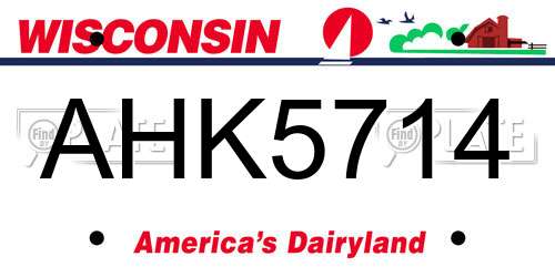 AHK5714 Wisconsin License Plate