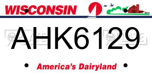 AHK6129 Wisconsin License Plate