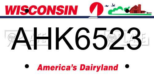 AHK6523 Wisconsin License Plate