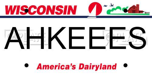 AHKEEES Wisconsin License Plate