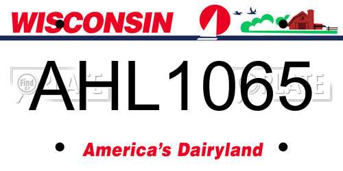 AHL1065 Wisconsin License Plate