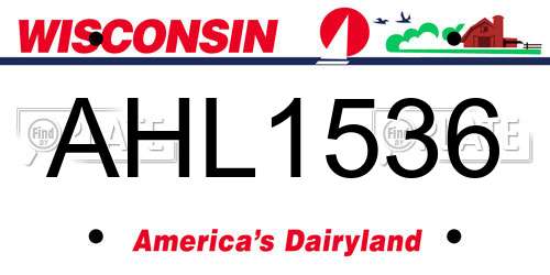AHL1536 Wisconsin License Plate