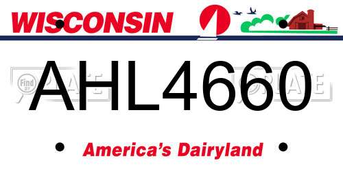 AHL4660 Wisconsin License Plate