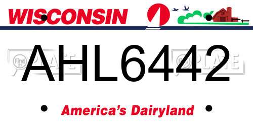 AHL6442 Wisconsin License Plate