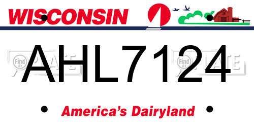 AHL7124 Wisconsin License Plate