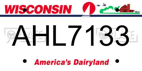 AHL7133 Wisconsin License Plate