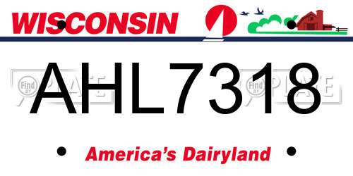 AHL7318 Wisconsin License Plate