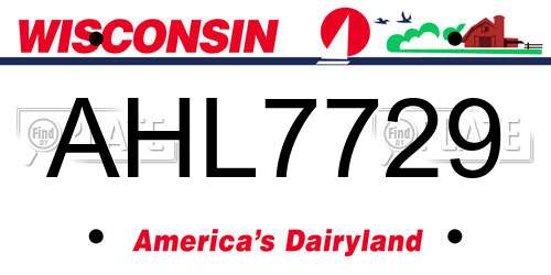 AHL7729 Wisconsin License Plate