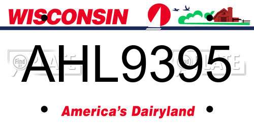 AHL9395 Wisconsin License Plate