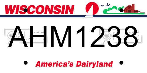AHM1238 Wisconsin License Plate