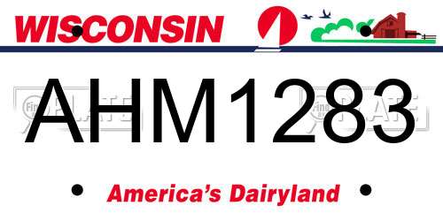 AHM1283 Wisconsin License Plate