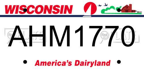 AHM1770 Wisconsin License Plate