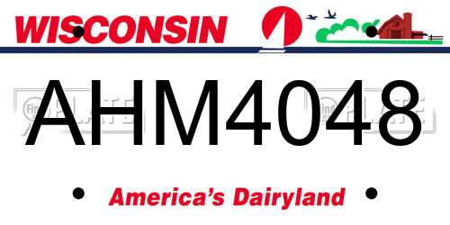 AHM4048 Wisconsin License Plate