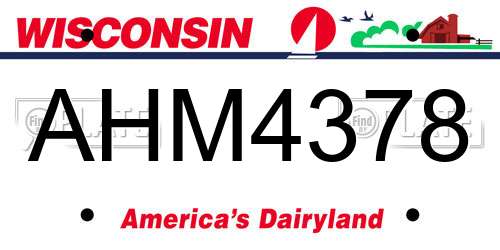 AHM4378 Wisconsin License Plate