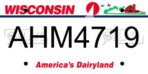 AHM4719 Wisconsin License Plate
