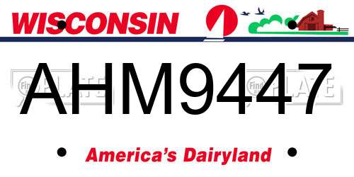 AHM9447 Wisconsin License Plate