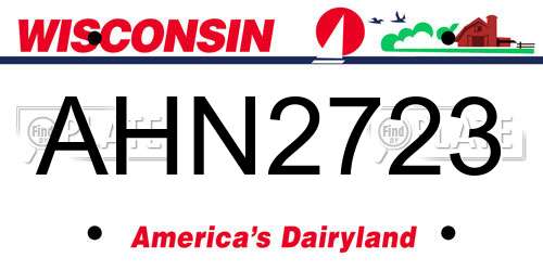 AHN2723 Wisconsin License Plate