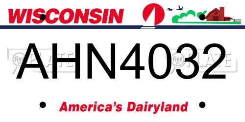 AHN4032 Wisconsin License Plate