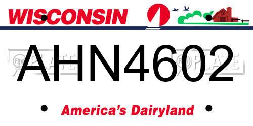 AHN4602 Wisconsin License Plate