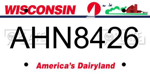 AHN8426 Wisconsin License Plate