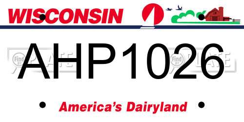 AHP1026 Wisconsin License Plate