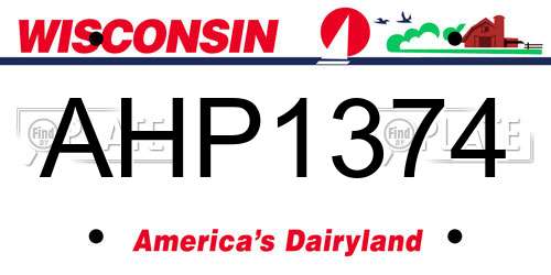 AHP1374 Wisconsin License Plate