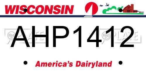 AHP1412 Wisconsin License Plate