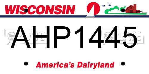 AHP1445 Wisconsin License Plate