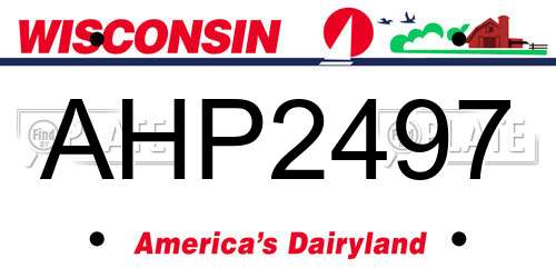 AHP2497 Wisconsin License Plate